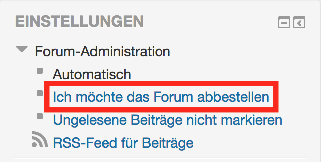 Forum-abbestellen